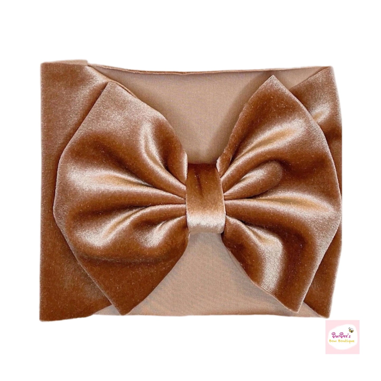 Champagne Classic Velvet Bow HeadWrap and Bows