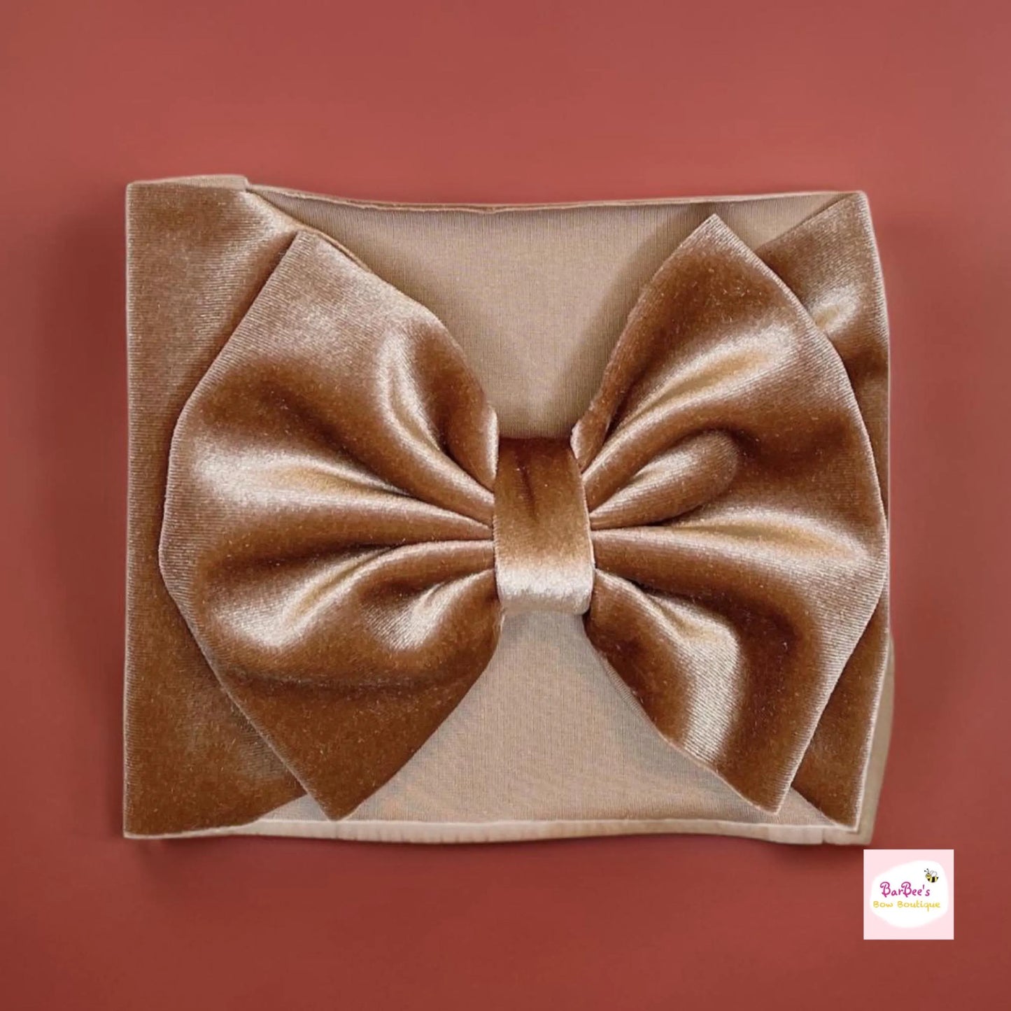 Champagne Classic Velvet Bow HeadWrap and Bows