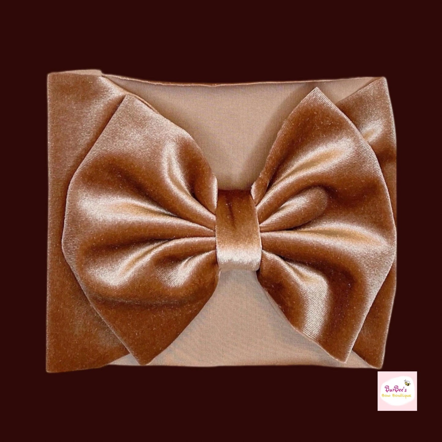Champagne Classic Velvet Bow HeadWrap and Bows