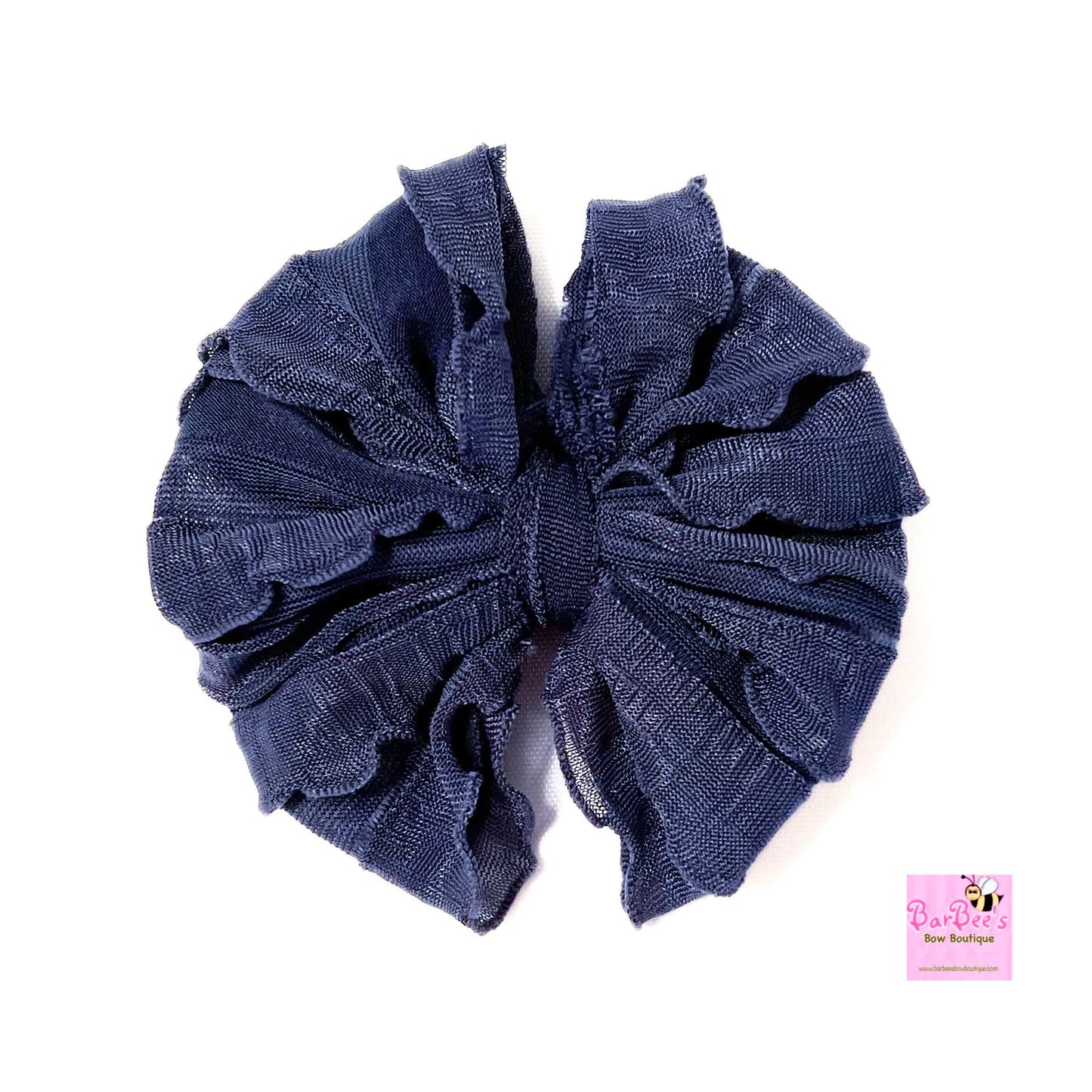 Denim Blue Ruffle Bow Headwrap and Hair Bows