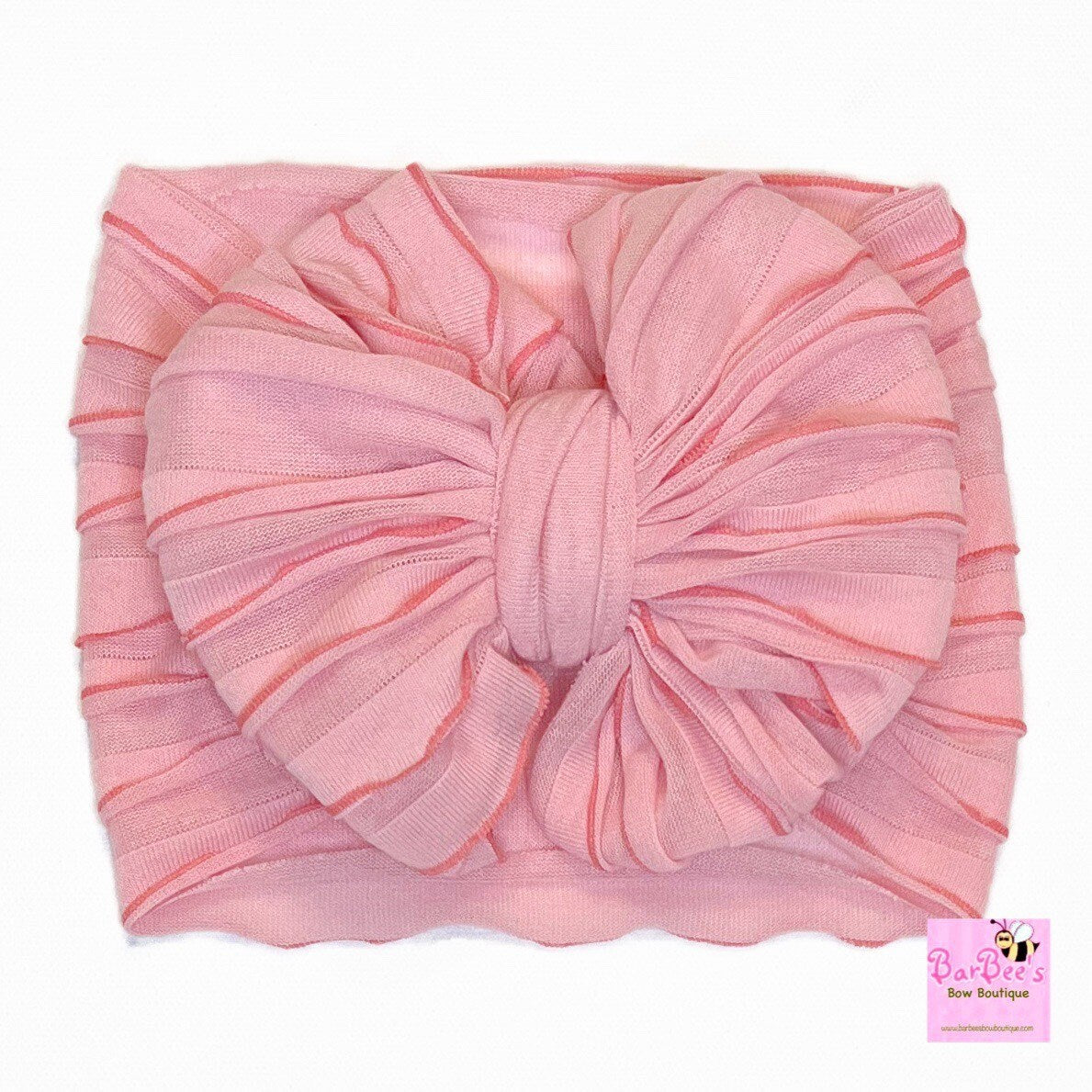 Flamingo Pink Ruffle Headwrap and Hair Bows