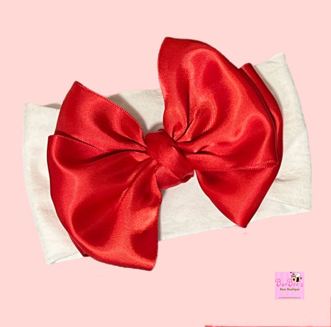 Satin Ribbon Hair Bow on Wide Nylon Band or Alligator Hair Clip - Additional Colors