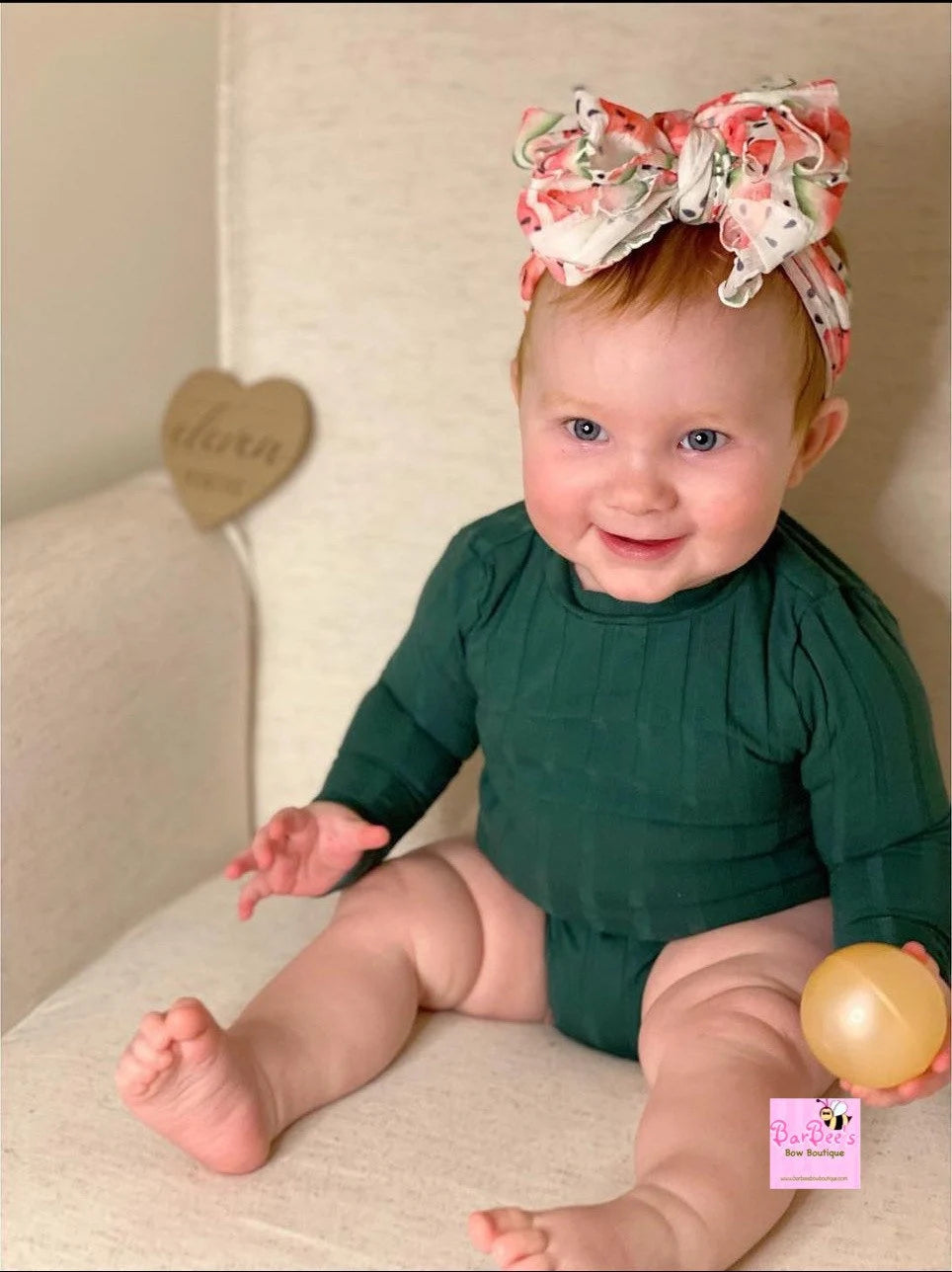 Watermelon Ruffle Bow HeadWrap and Hair Bows