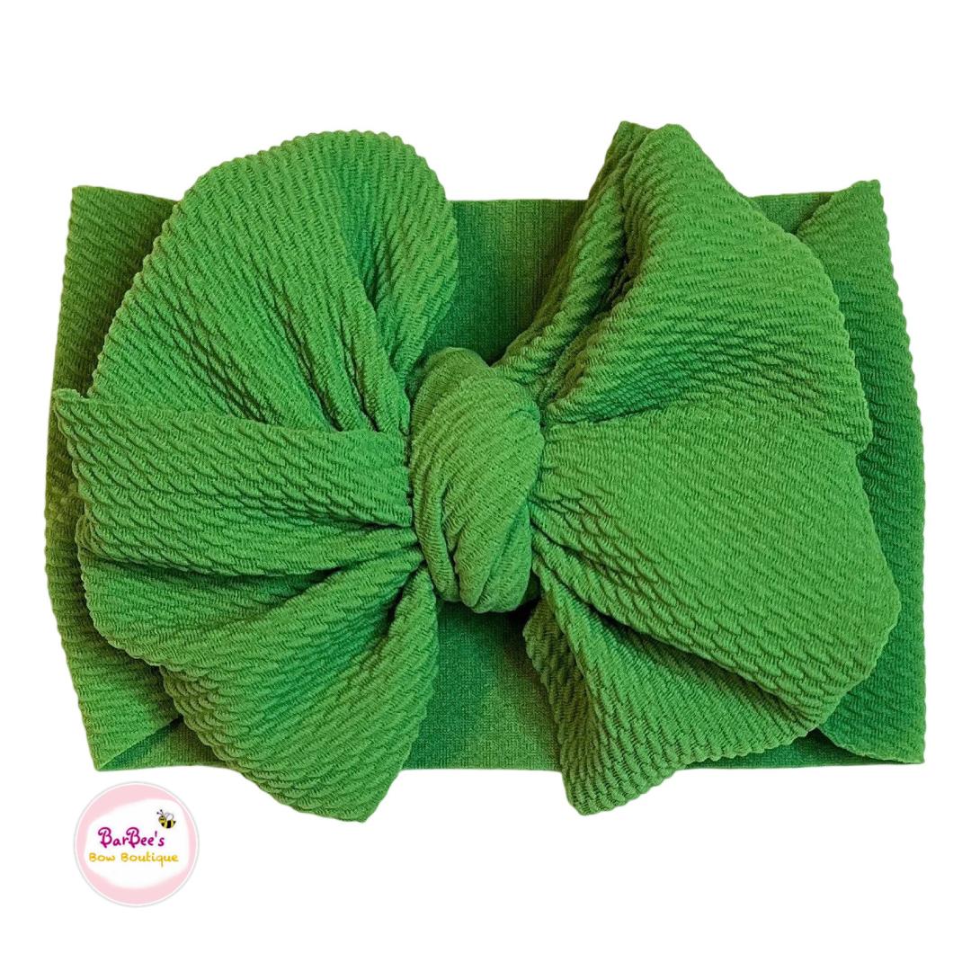 Apple Green Messy Bow HeadWrap and Hair Bows