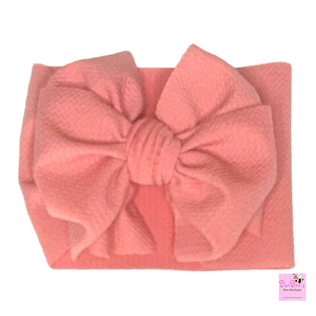 Bubble Gum Pink Messy Bow Headwrap Baby Girl Bow Headwrap Newborn Infant Headwrap Bullet Fabric Piggy Bows Hair Bow (Copy)