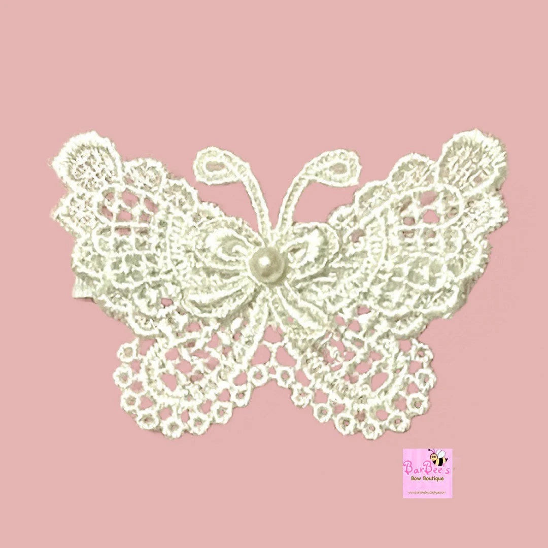 Embroidered Lace Butterfly Toddler Hair Clip