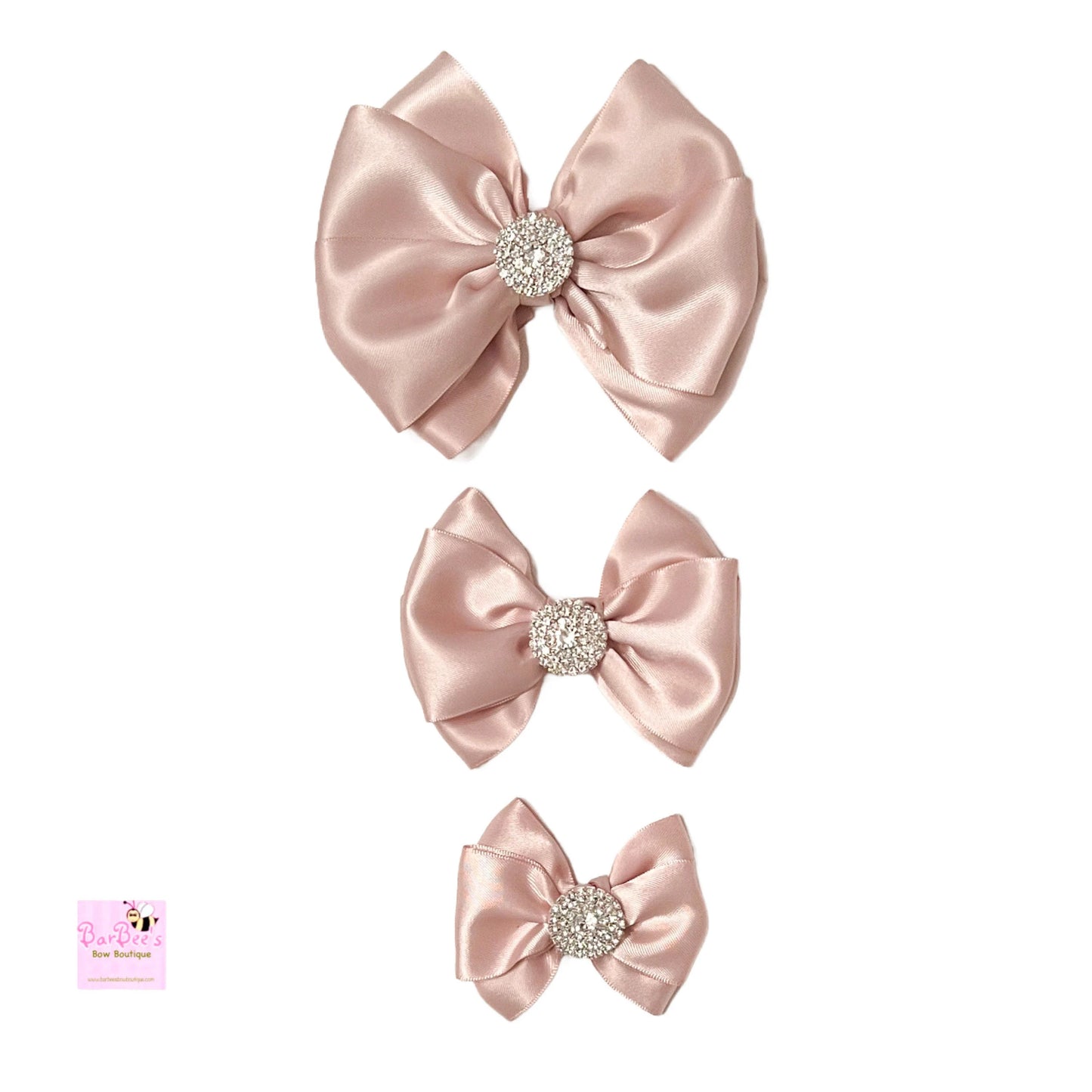 Champagne Satin Ribbon Hair Bow, Baby Girl Special Occasion Satin Hair Bow Clip Satin Hair Bow Newborn Satin Hair Bow Headband