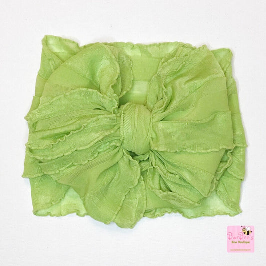 Chartreuse  Ruffle Bow HeadWrap and Hair Bows