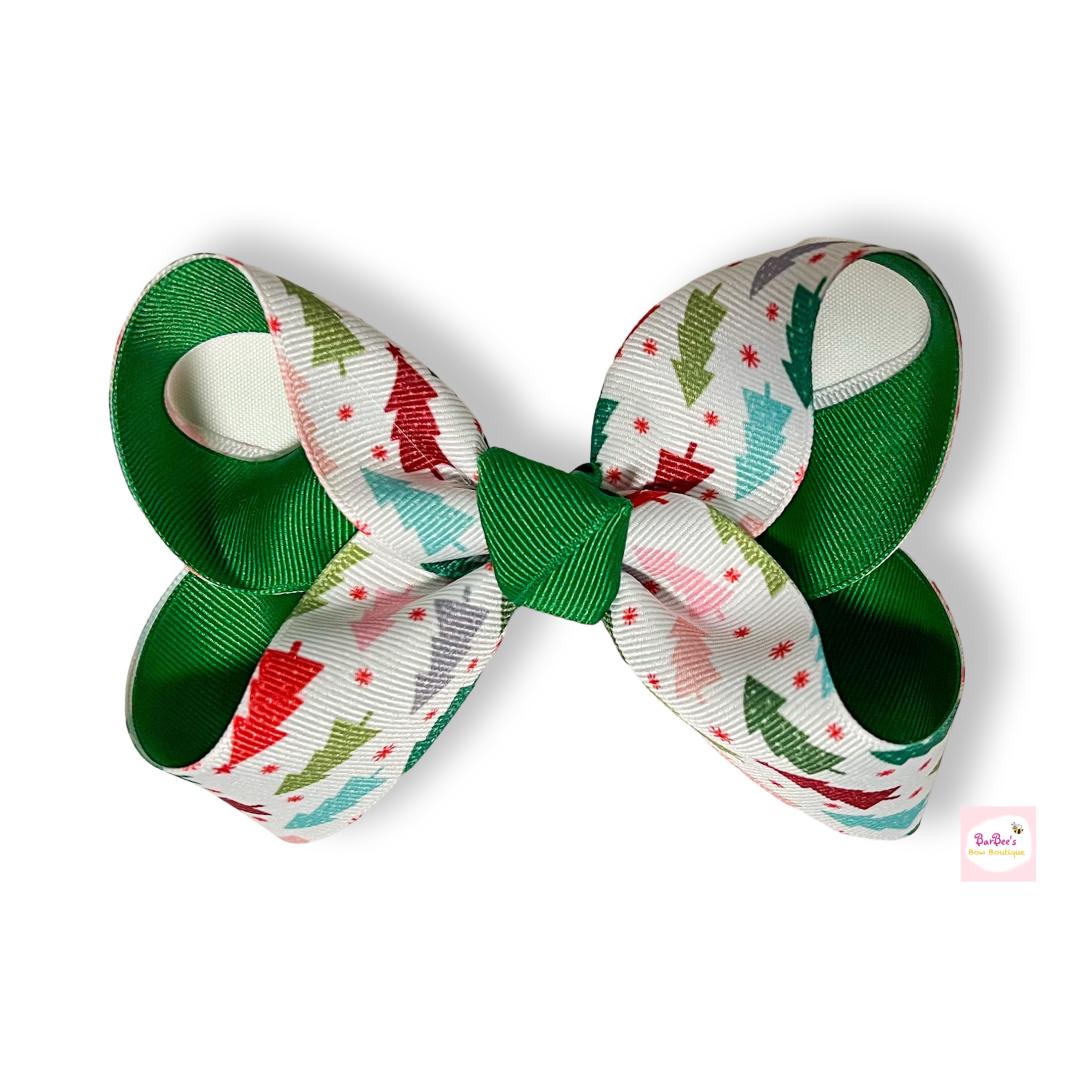 Christmas Tree Grosgrain Ribbon Hair Bow