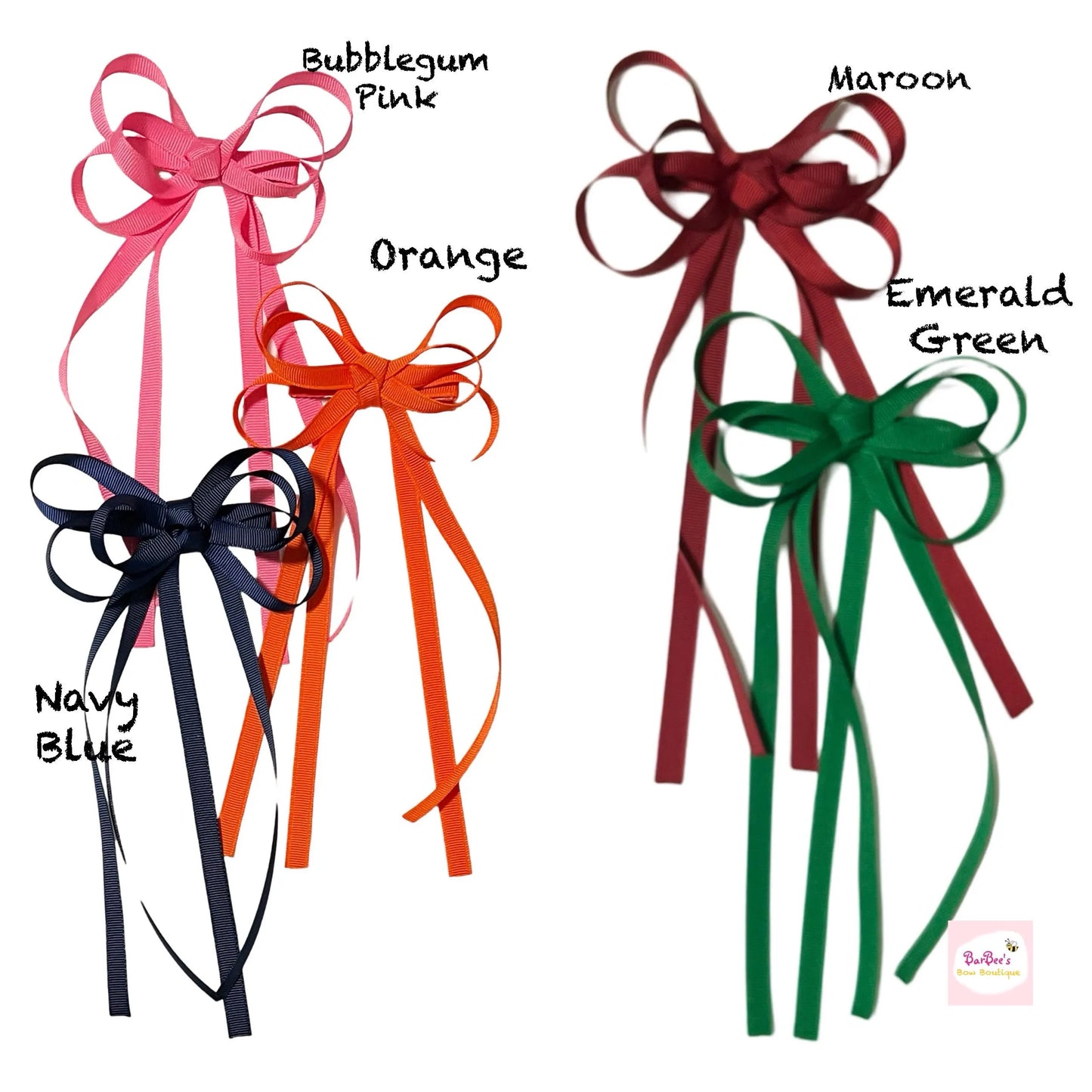 Coquette Grosgrain Ribbon Hair Bow Clip Tassel Long Tail Ribbon Bow