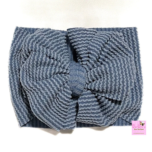 Cornflower Blue Messy Bow Headwrap Baby Girl Bow Headwrap Newborn Infant Headwrap Bullet Fabric Piggy Bows Hair Bow