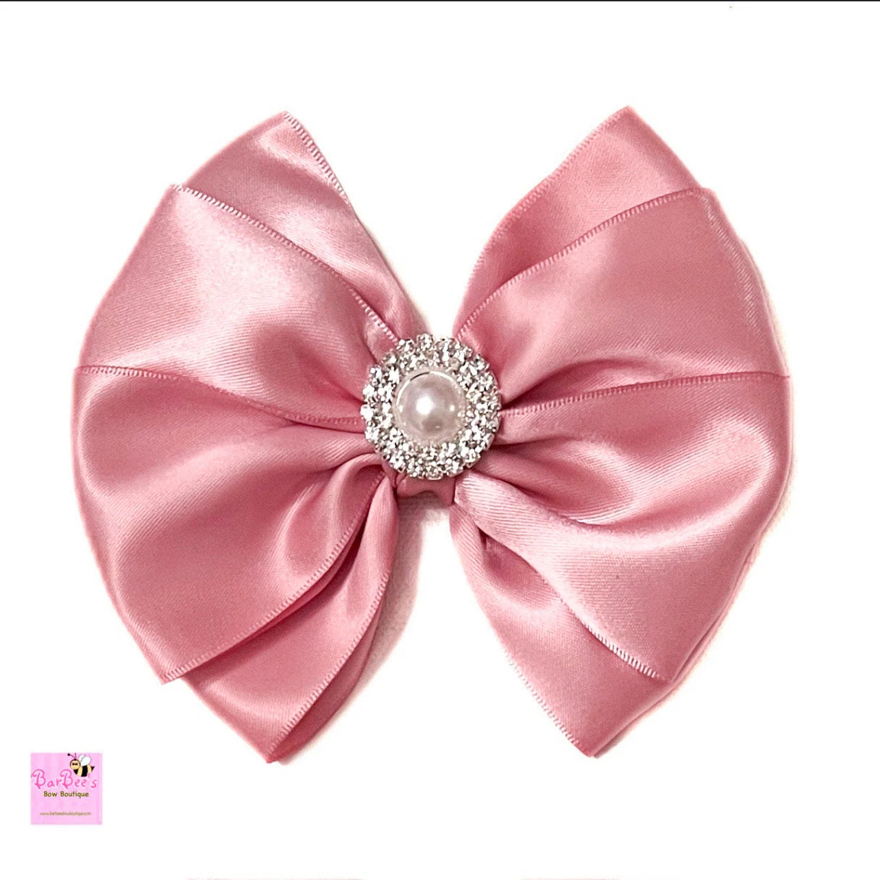 Dusty Rose Satin Ribbon Hair Bow, Baby Girl Special Occasion Satin Hair Bow Clip Satin Hair Bow Newborn Satin Hair Bow Headband