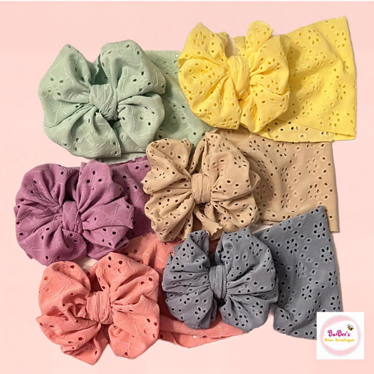 Eyelet Messy Bow Headwrap