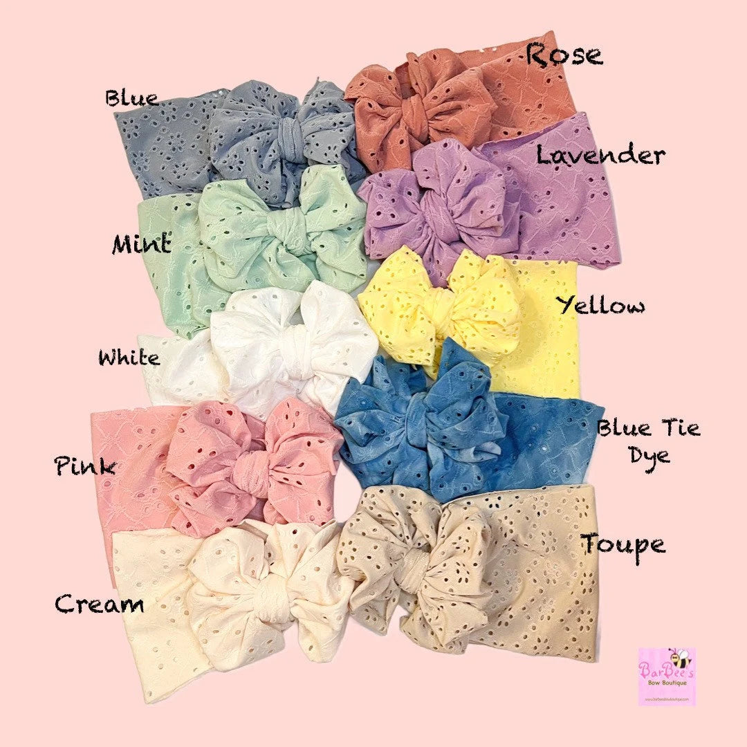 Eyelet Messy Bow Headwrap