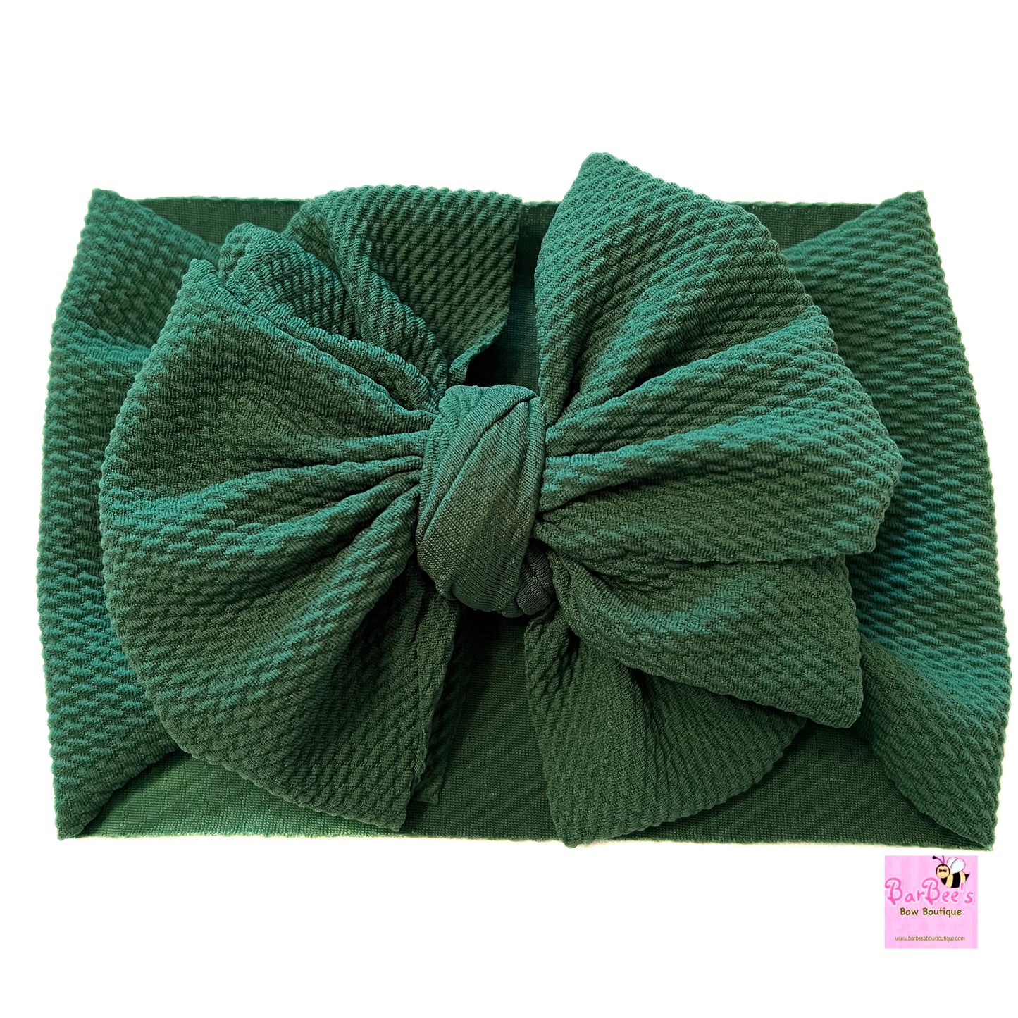 Forest Green Messy Bow Headwrap Baby Girl Bow Headwrap Newborn Infant Headwrap Bullet Fabric Piggy Bows Hair Bow