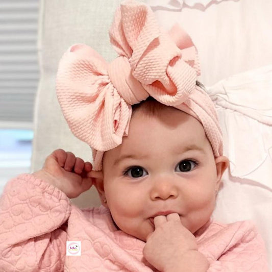 Light Pink Messy Bow Headwrap Baby Girl Hair Bow