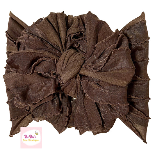 Milk Chocolate Bow HeadWrap and Hair Bows