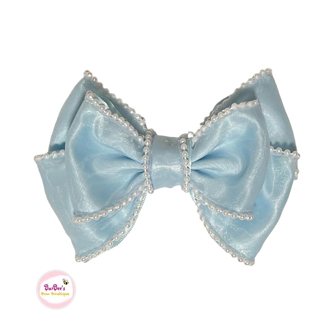 Organza and Statin Ribbon Multi-Layer Hair Bow Clip - Additional Colors