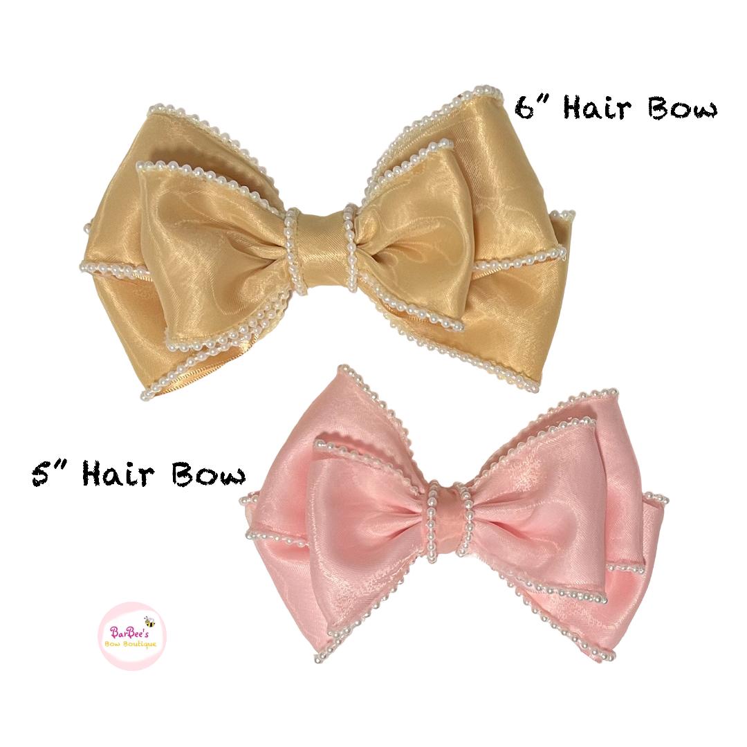 Organza and Statin Ribbon Multi-Layer Hair Bow Clip - Additional Colors