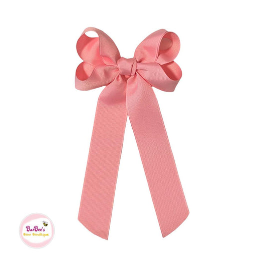 Classic Long Tail Hair Bow - Grosgrain Ribbon Hair Bow Clip