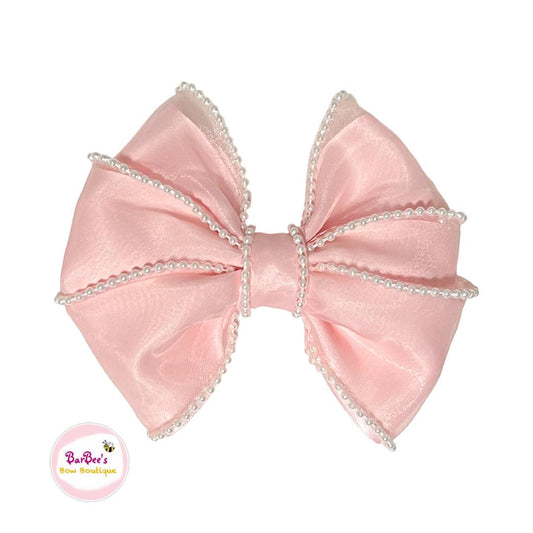 Organza and Statin Ribbon Multi-Layer Hair Bow Clip - Additional Colors