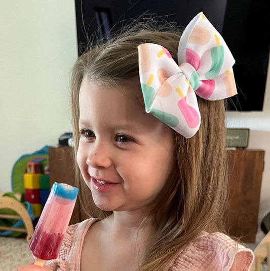 Popsicle Print Puffy Hair Bow