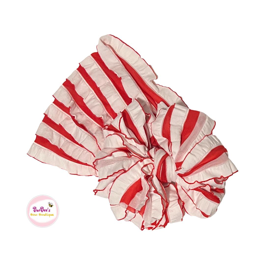 Red and White Mini Ruffle Bow HeadWrap and Hair Bows