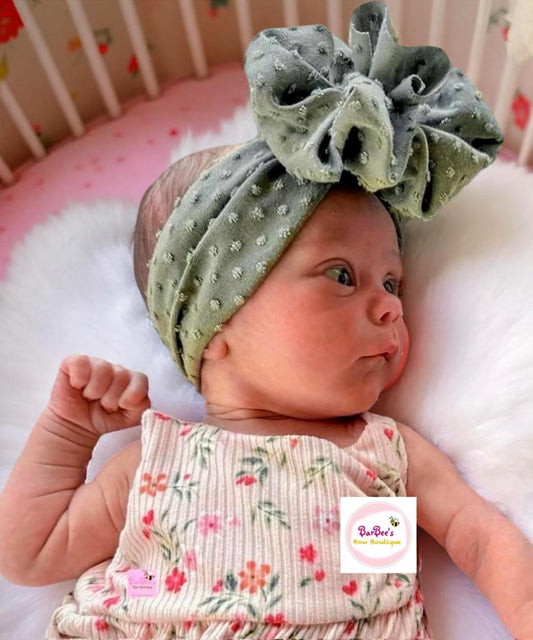 Swiss Dot Messy Bow Headwrap
