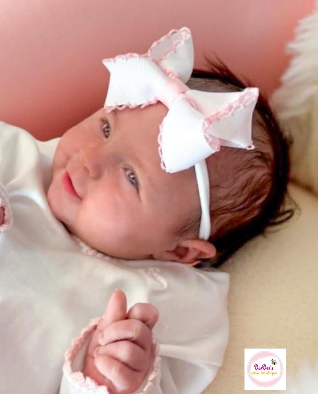 Classic Moonstitch Ribbon Hair Bow Headband (Copy)