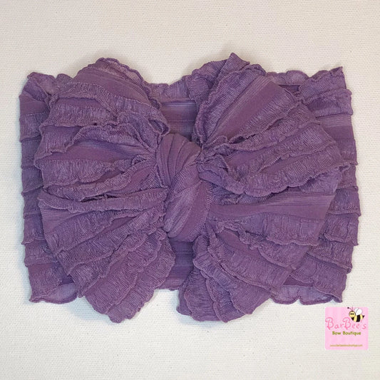 Lilac Purple Mini Ruffle Bow HeadWrap and Hair Bows